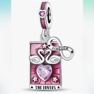 The Lovers card tarot charm Sterling silver fits all Panda bracelets, necklaces